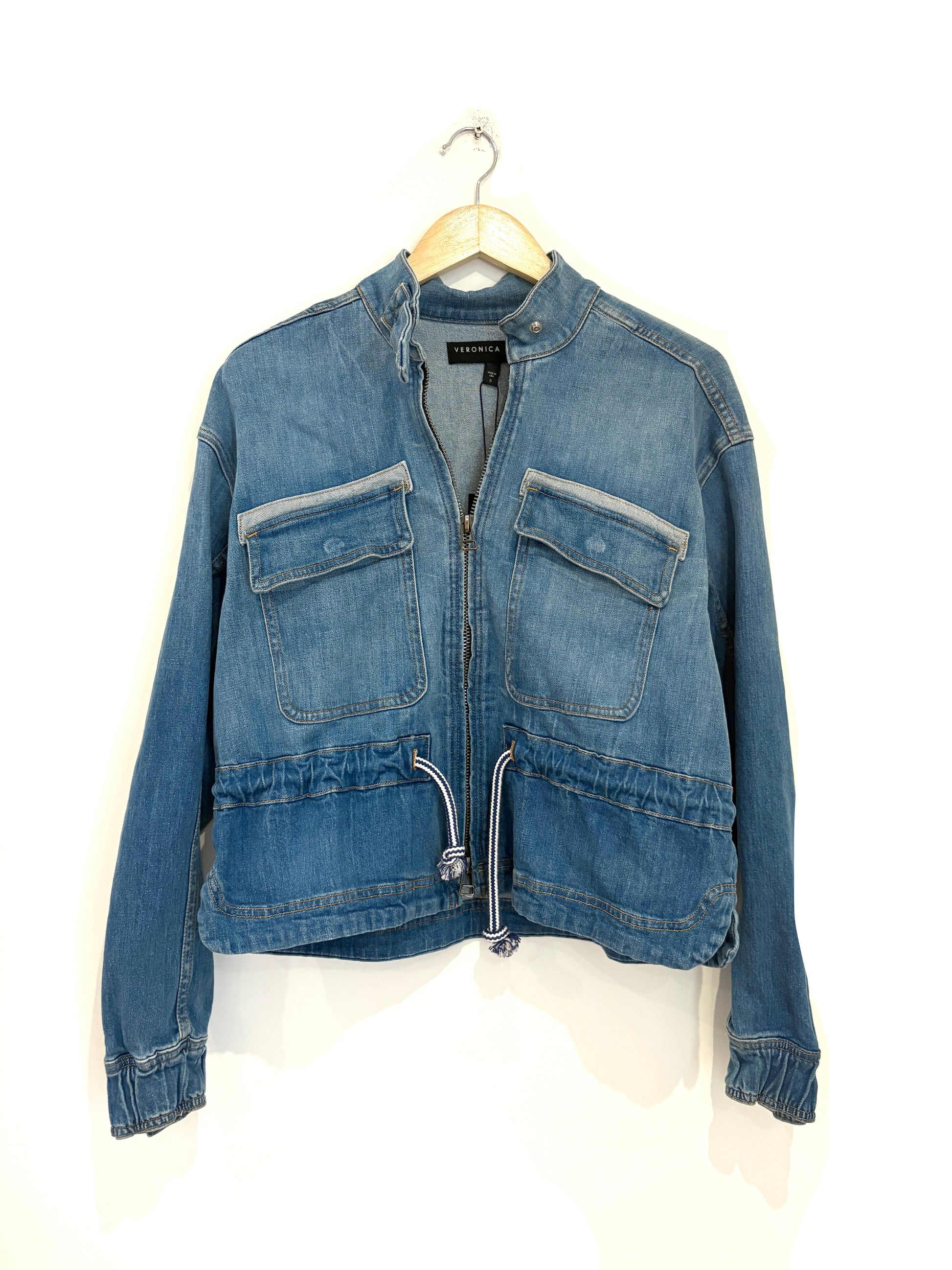 Veronica Beard Drawstring Denim Jacket