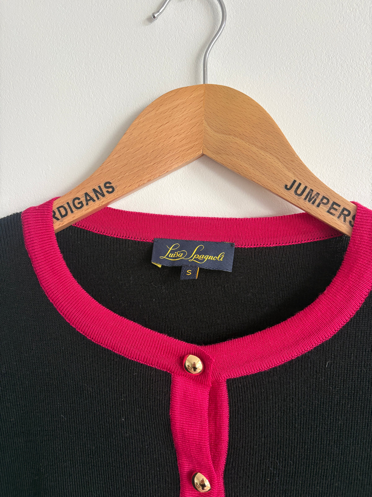 Luisa Spagnoli Black Wool Cardigan S