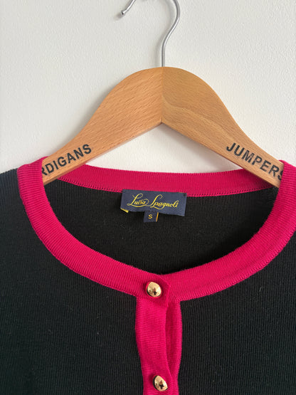 Luisa Spagnoli Black Wool Cardigan S
