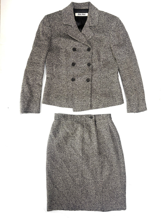mIU MIU vintage grey tweed suit