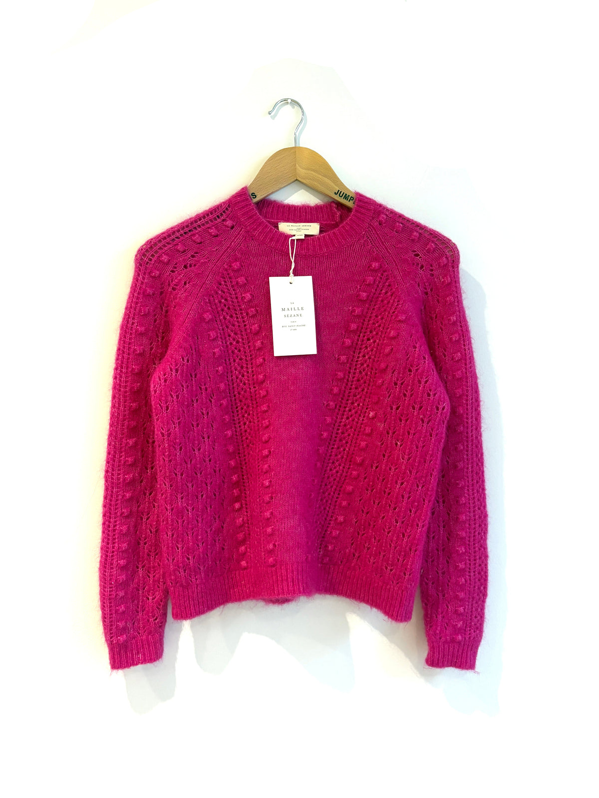 sezane come jumper in fuschia pink xxs