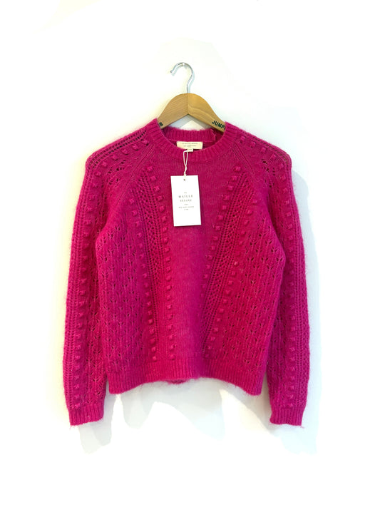 sezane come jumper in fuschia pink xxs