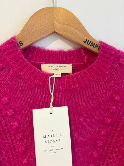New With Tags Sézane Come Fuschia Pink Jumper XXS