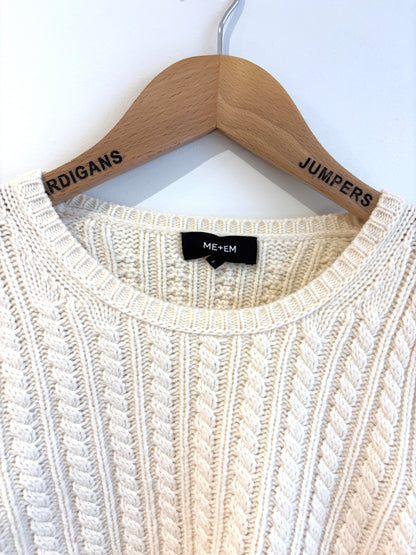Me+Em Cream Cable Knit Jumper S