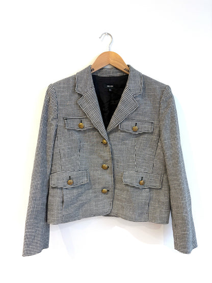 me+em bracelet sleeve houndstooth crop jacket