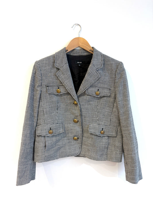 me+em bracelet sleeve houndstooth crop jacket