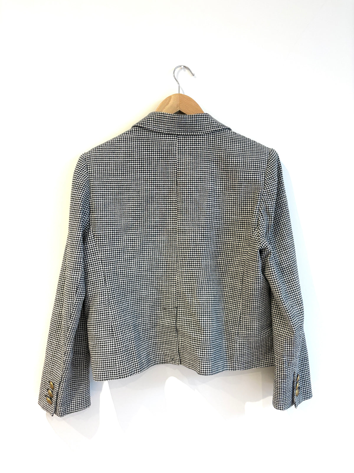 Me+Em Wool Houndstooth Crop Blazer Jacket UK 14