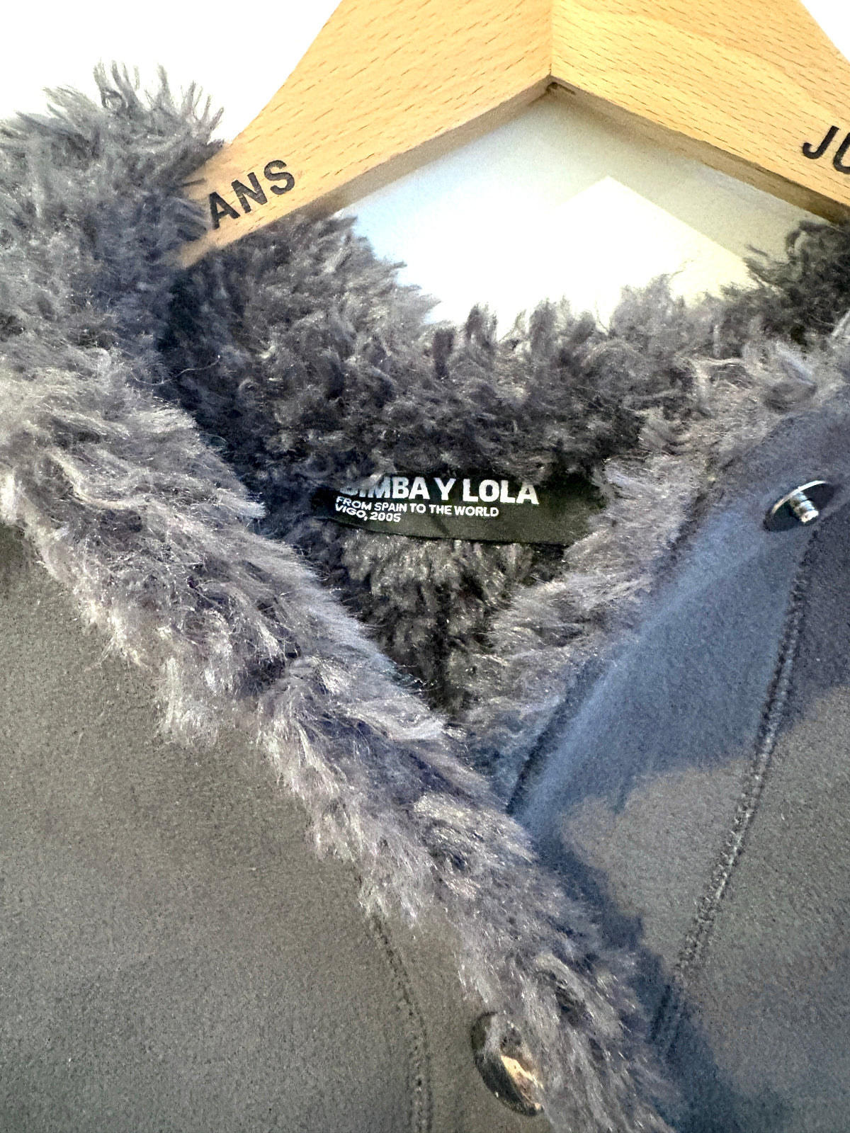 Bimba Y Lola Faux Grey Sheepskin Coat XS/S