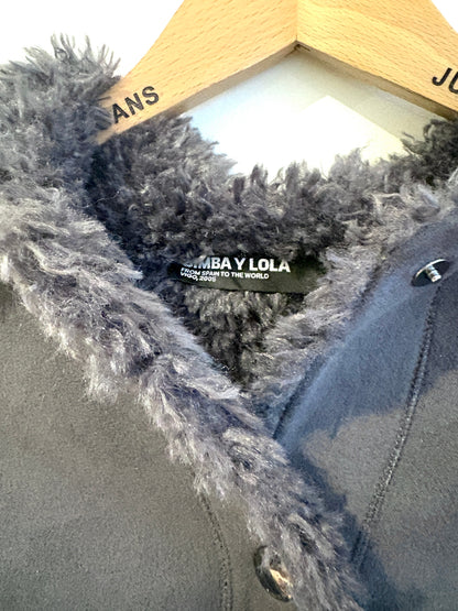 Bimba Y Lola Faux Grey Sheepskin Coat XS/S