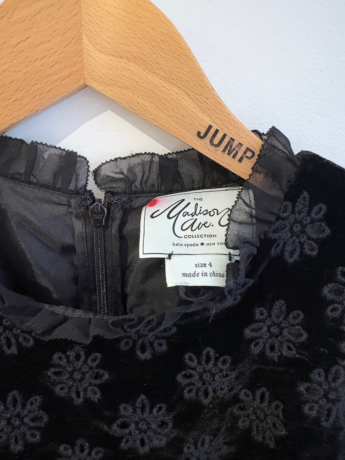 Kate Spade Madison Avenue Black Velvet Dress UK 8