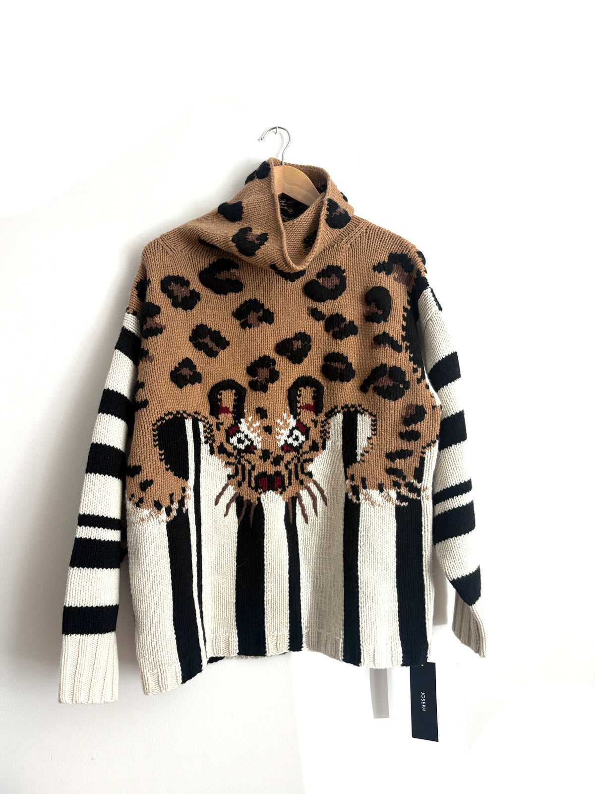 Joseph Leopard knit high neck jumper