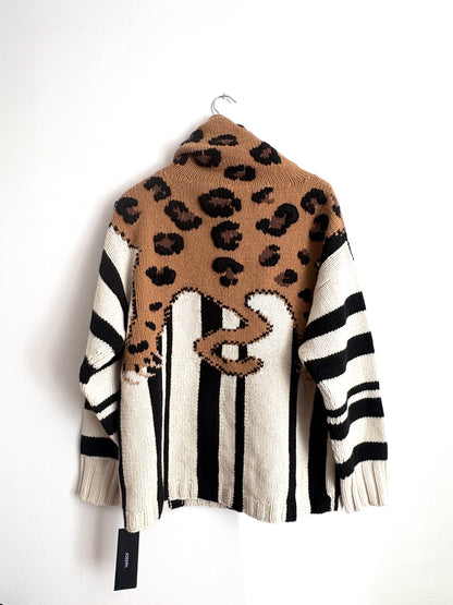 New With Tags Joseph Leopard High Neck Jumper S