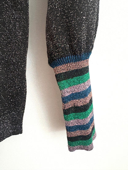 New With Tags Wyse Sylvie Lurex Bell Sleeve Jumper XS