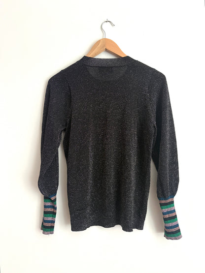 New With Tags Wyse Sylvie Lurex Bell Sleeve Jumper XS