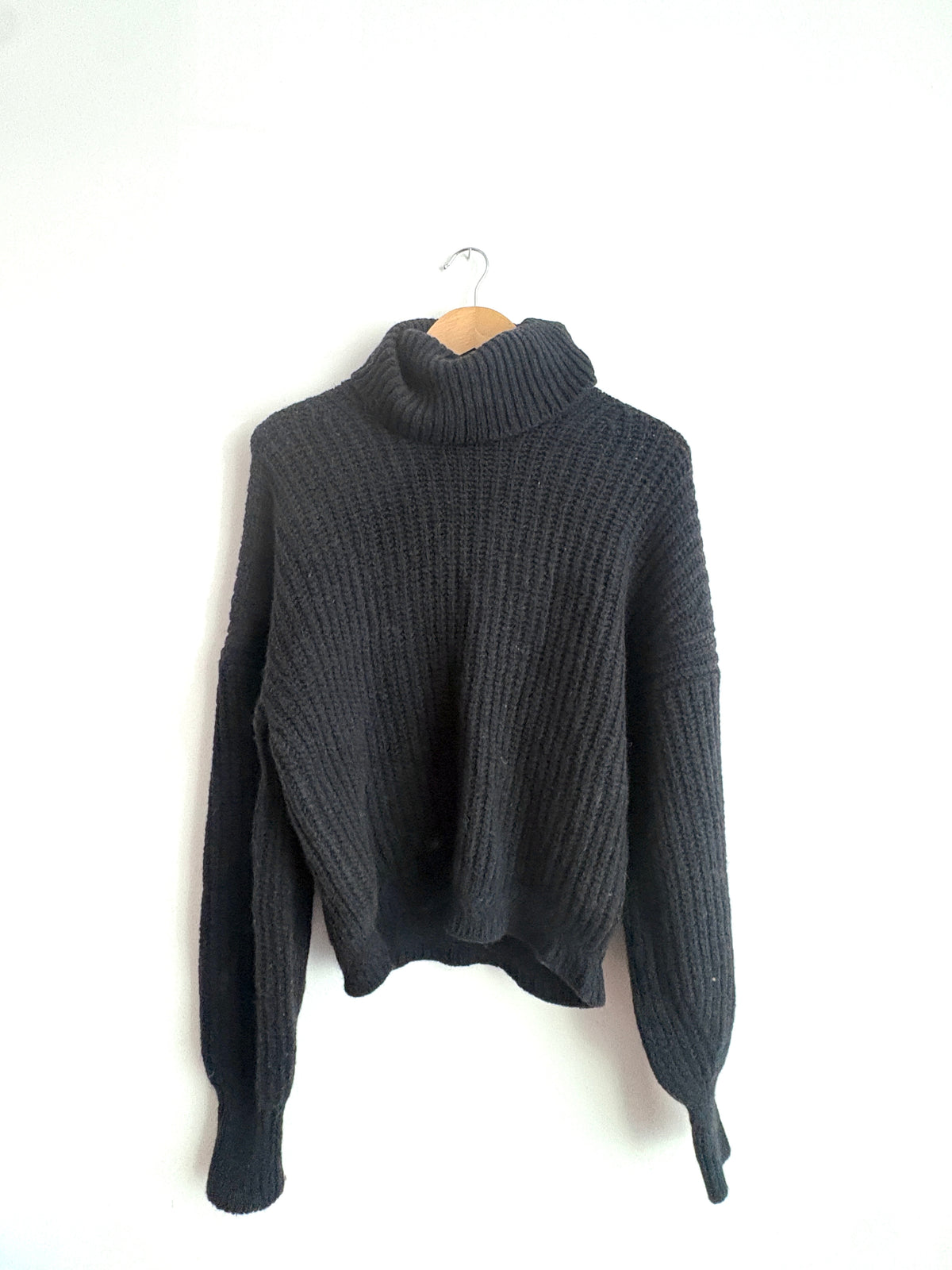 sessun wool black polo knit