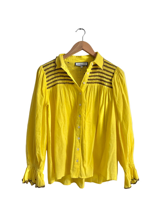 maria de la orden yellow blossom shirt uk 8