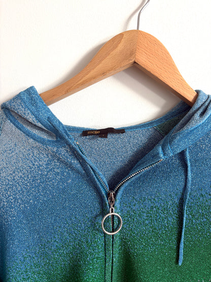 Maje Lurex Cardigan in Green blue and Purple Gradient S