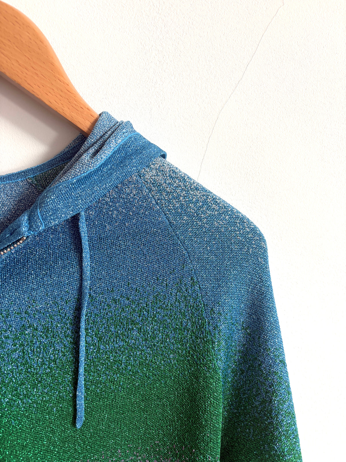 Maje Lurex Cardigan in Green blue and Purple Gradient S