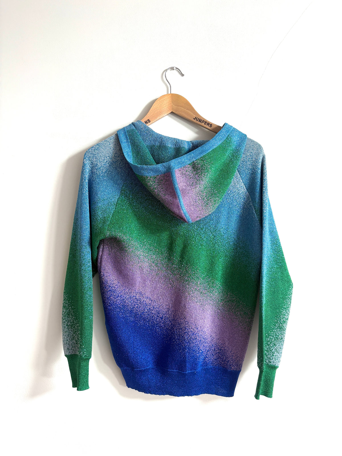 Maje Lurex Cardigan in Green blue and Purple Gradient S