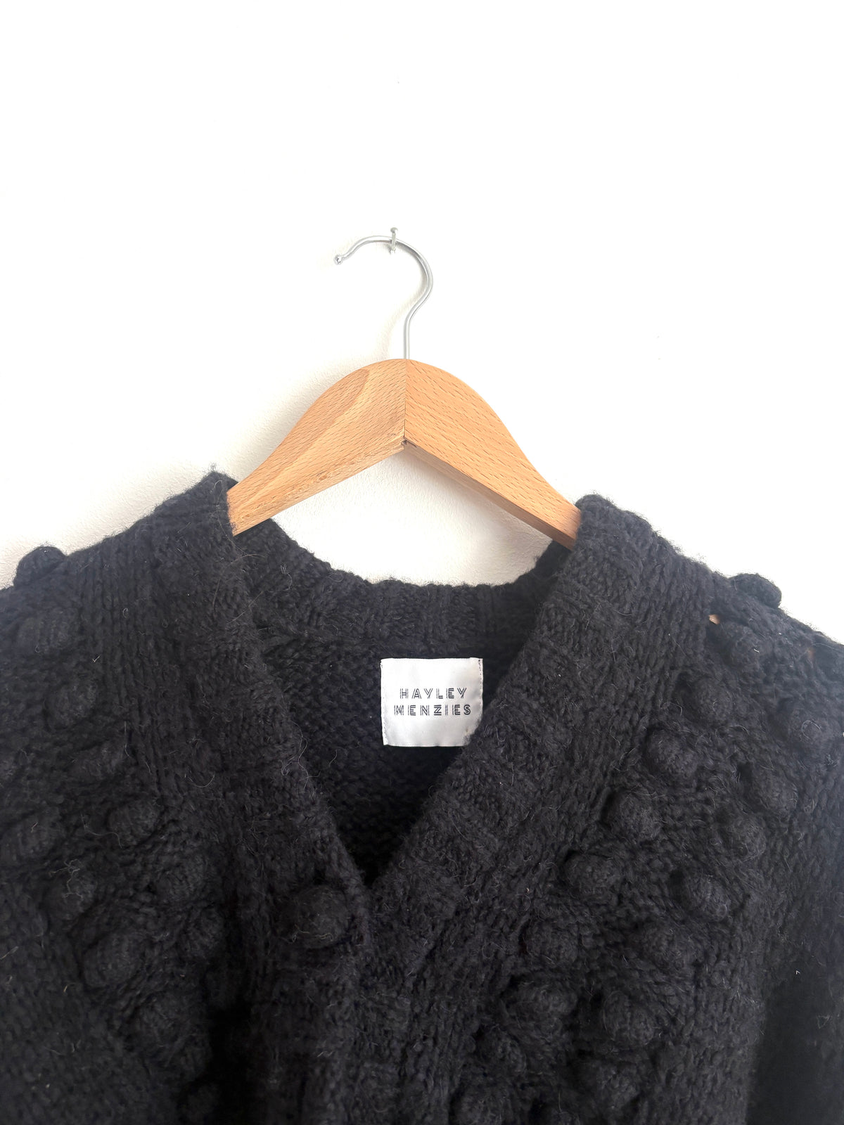 Hayley Menzies Black Cropped Knit Cardigan XS
