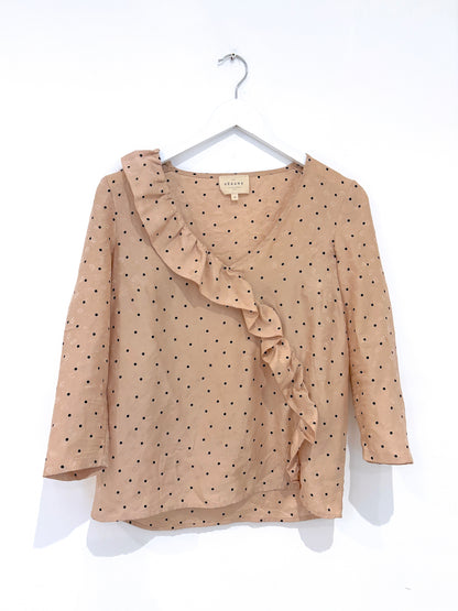 Sézane Silk Polka Dot Blouse UK 6