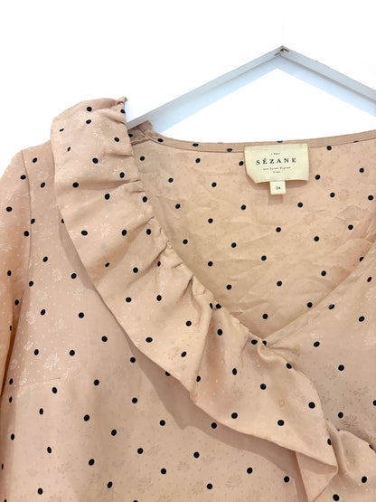 Sézane Silk Polka Dot Blouse UK 6