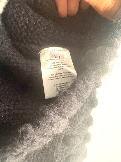 Hayley Menzies Black Cropped Knit Cardigan XS