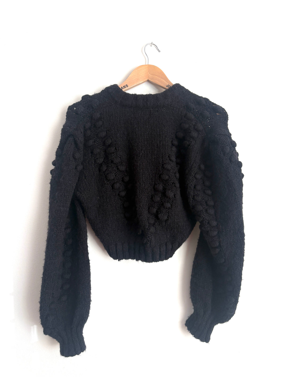 Hayley Menzies Black Cropped Knit Cardigan XS