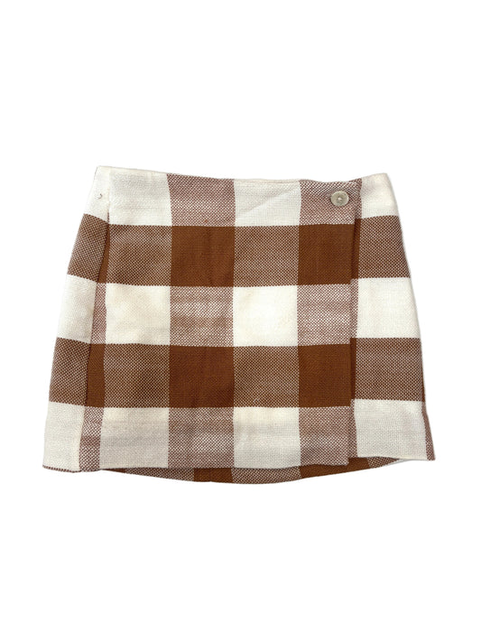 Staud Tobacco Check Tour Skirt UK 4