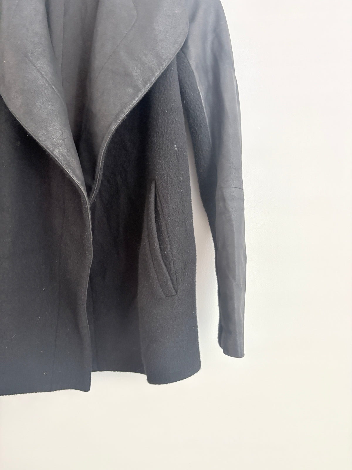 Theory Leather & Wool Coat UK 6