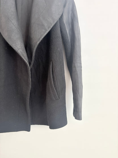 Theory Leather & Wool Coat UK 6