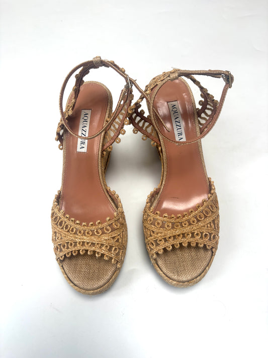 aquazzura kahlo 105 raffia espadrille wedges