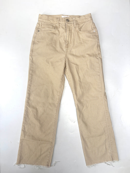 Frame le Jane Crop Striped High Rise Straight Leg Jeans