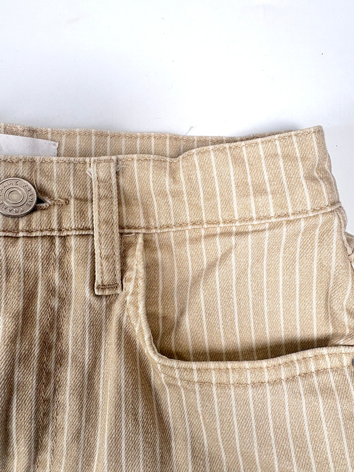 Frame le Jane Crop Striped High Rise Straight Leg Jeans 25"