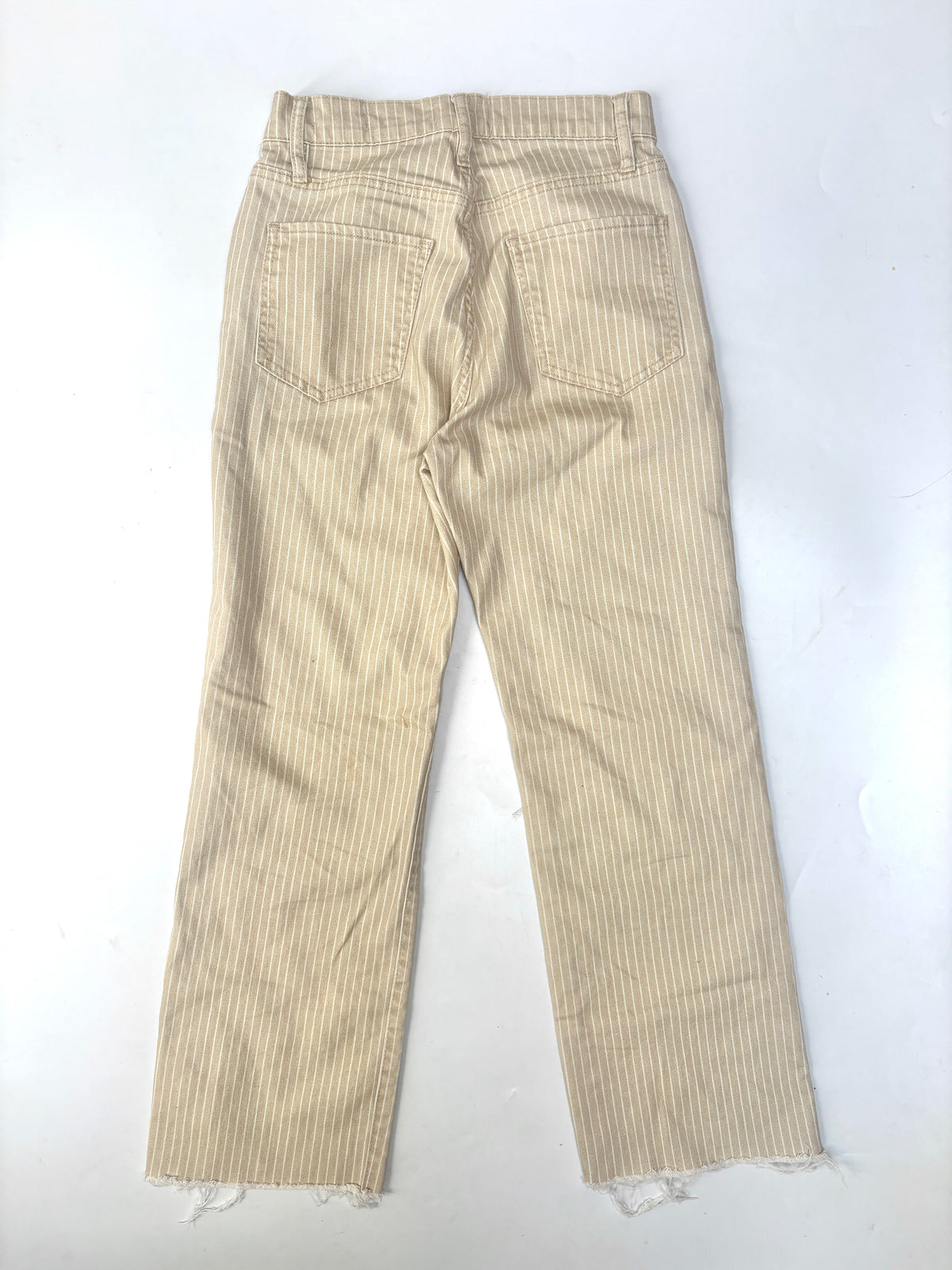 Frame le Jane Crop Striped High Rise Straight Leg Jeans 25"