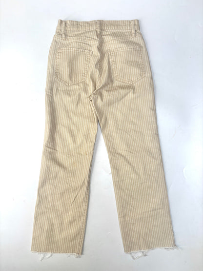 Frame le Jane Crop Striped High Rise Straight Leg Jeans 25"