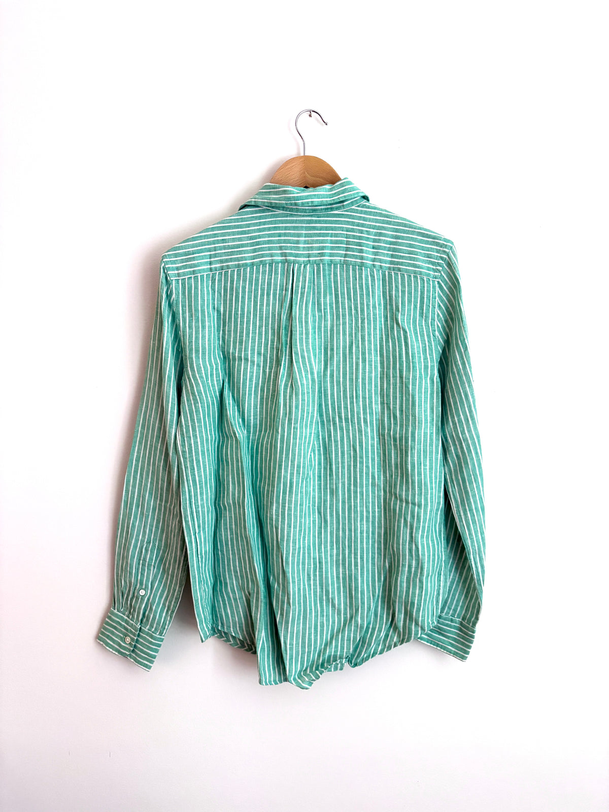 Polo Ralph Lauren Classic Fit Green Striped Linen Shirt S