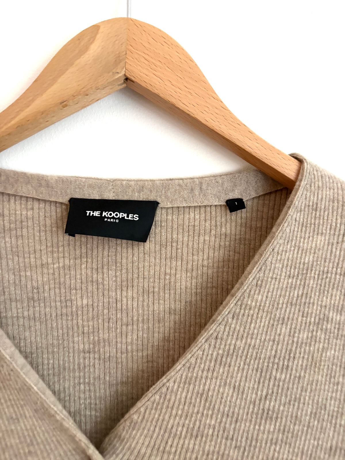 The Kooples Oatmeal Wool & Cashmere Cardigan S