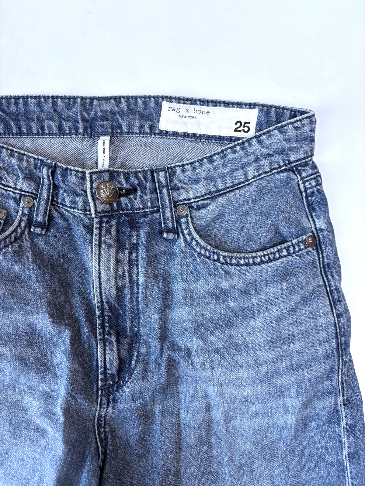 Rag & Bone 5 Pocket Wide Leg Jeans 25"