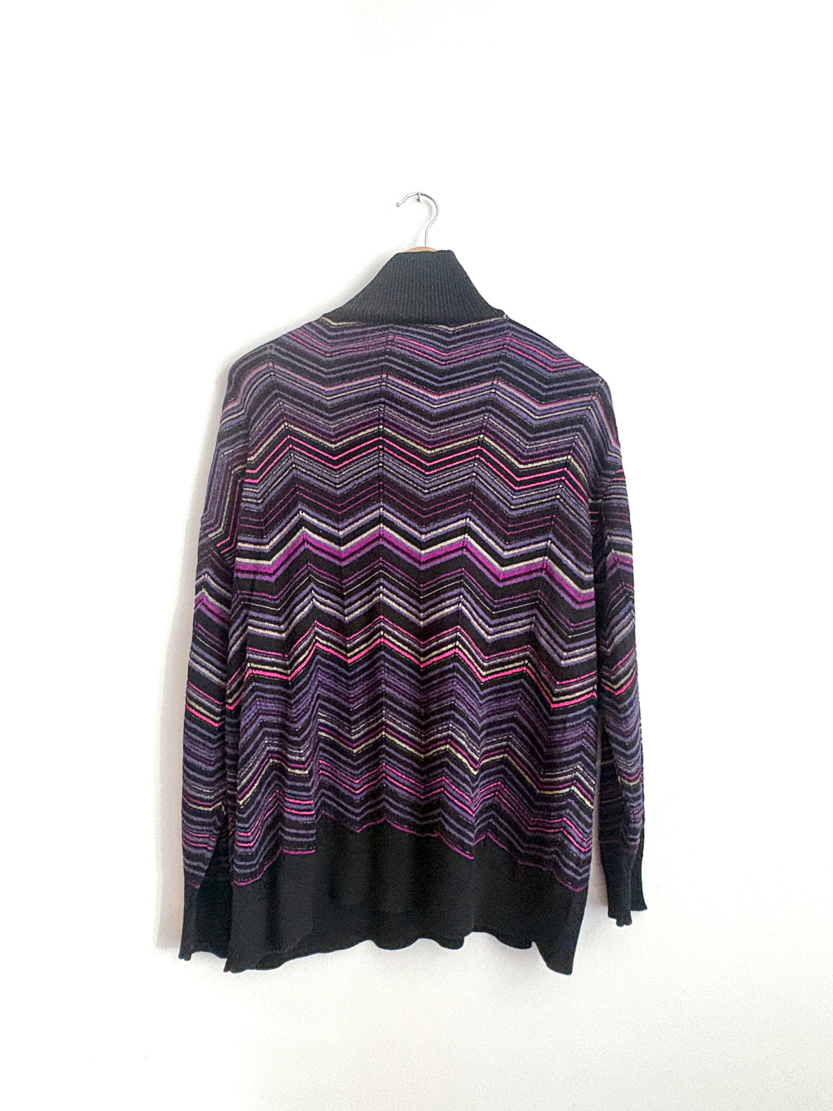 Missoni Oversized Wool and Visose Chevron Turtleneck Sweater