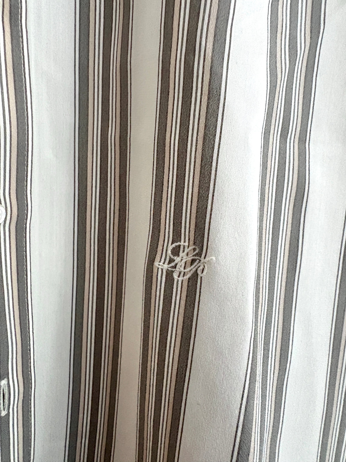 Loro Piana Silk Striped Shirt UK 10