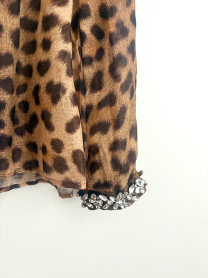 Zimmerman Multi Linen Silk Embellished Organza Shirt UK 12