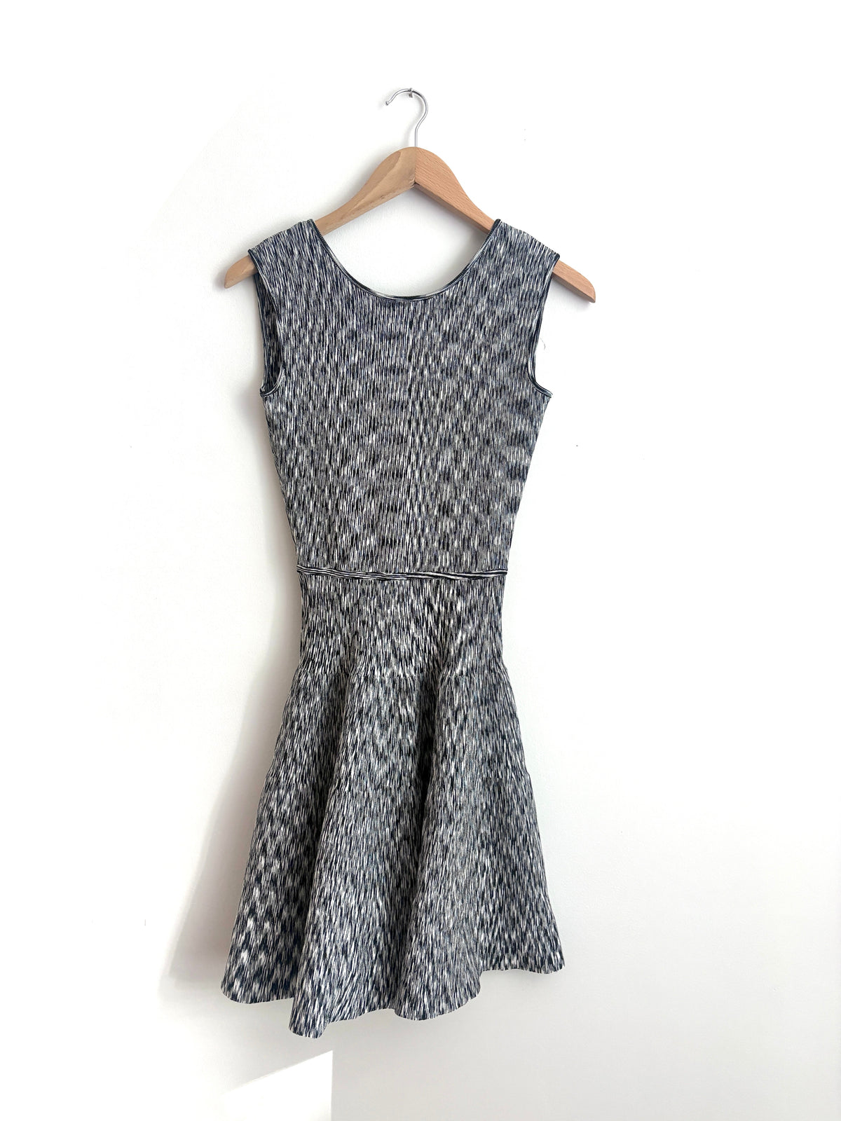 Issa Black and white fit and flare dress