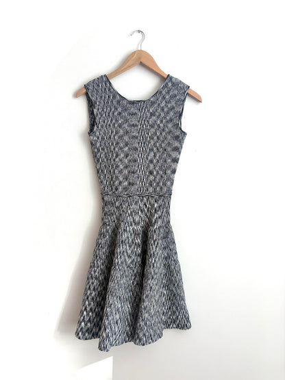 Issa Black and white fit and flare dress