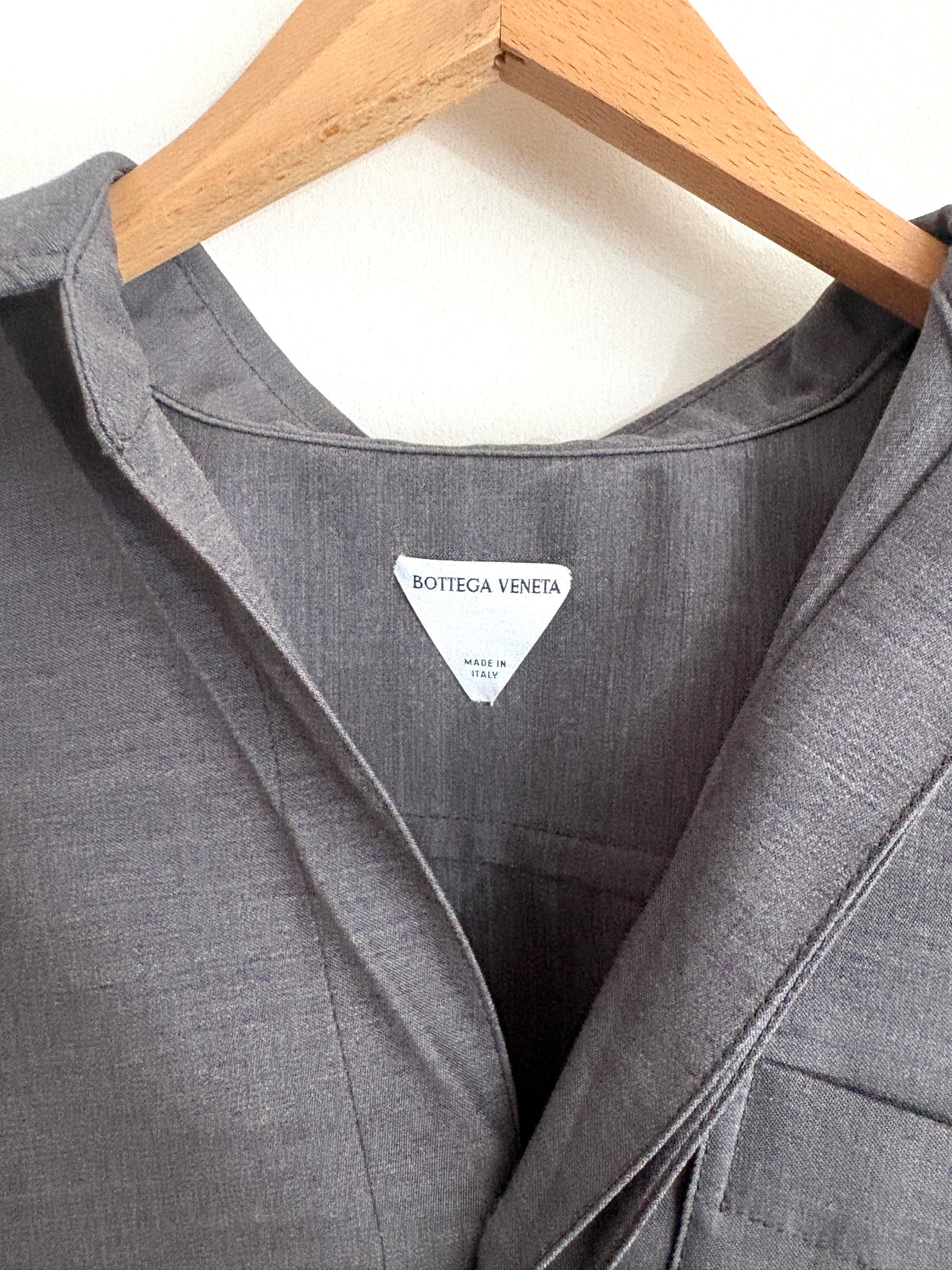 Bottega Venetta Dark Grey Long Sleeve Shirt UK 10