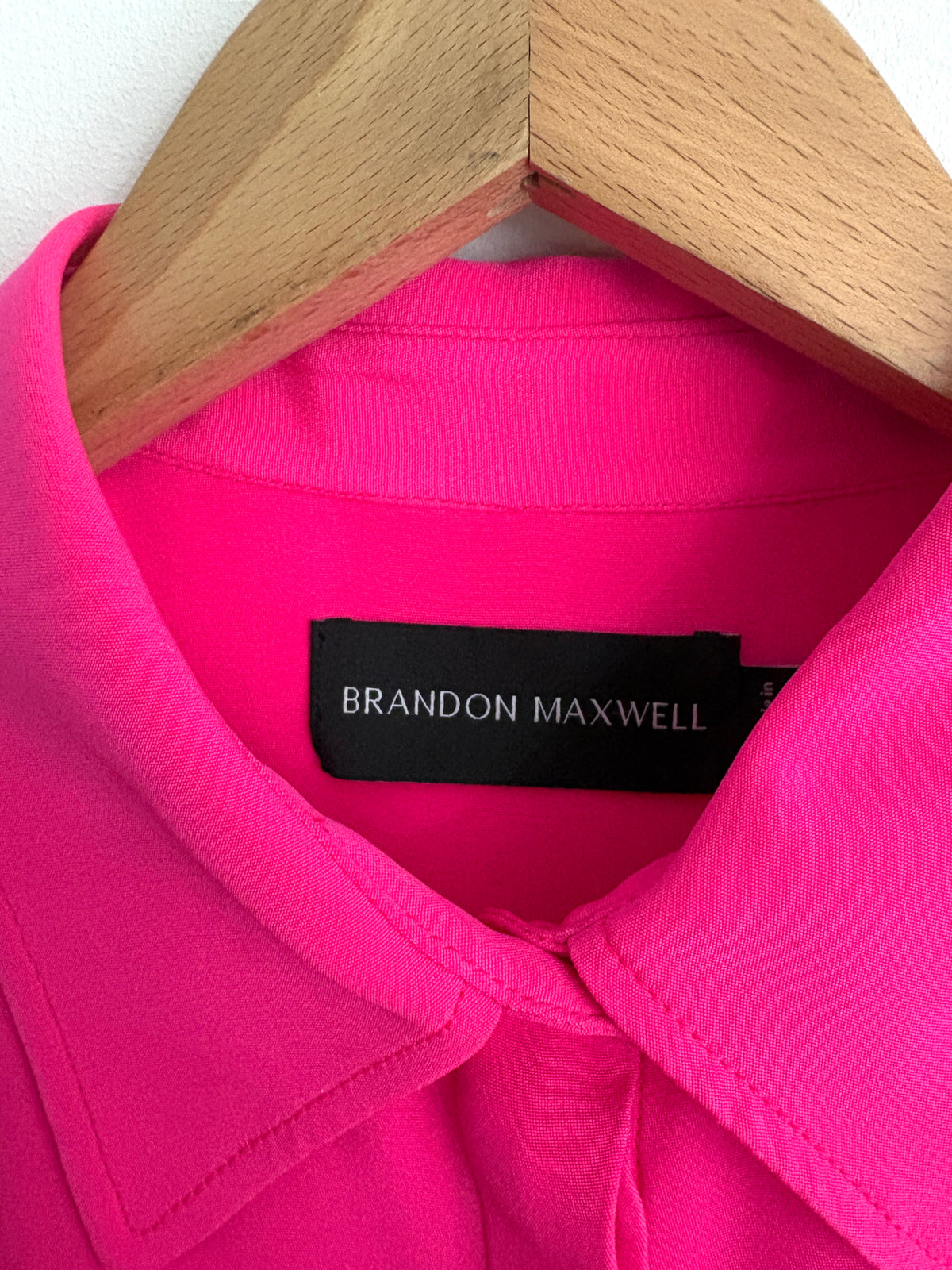Brandon Maxwell Fuchsia Pink Silk Shirt UK 10