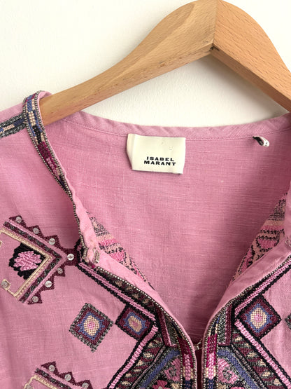 Isabel Marant Zelda Blouse in Pink UK 10