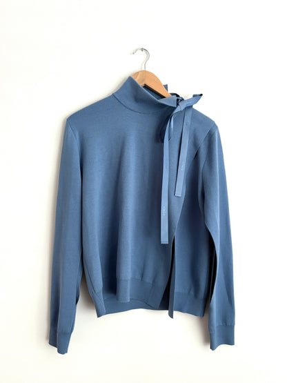 Fendi wool turtleneck with logo tape cut out knit