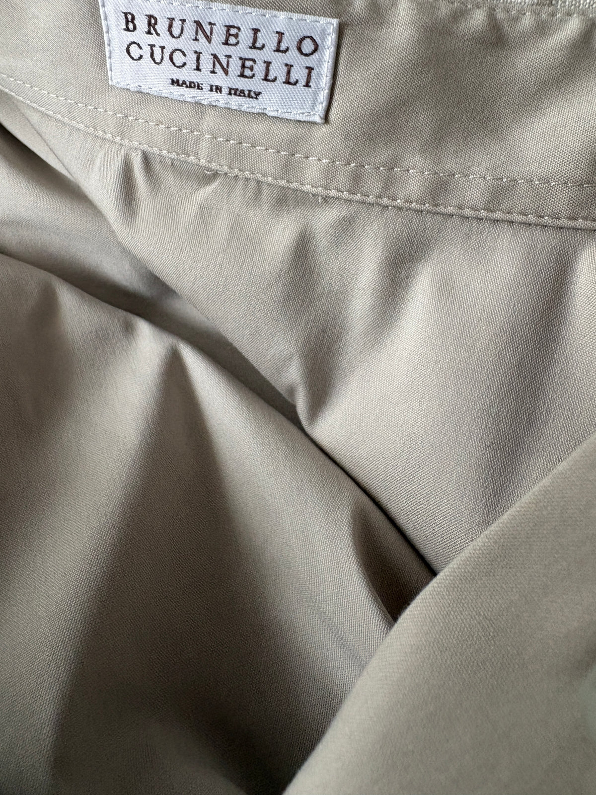 Brunello Cucinelli Embellished Cotton Blend Poplin Shirt S