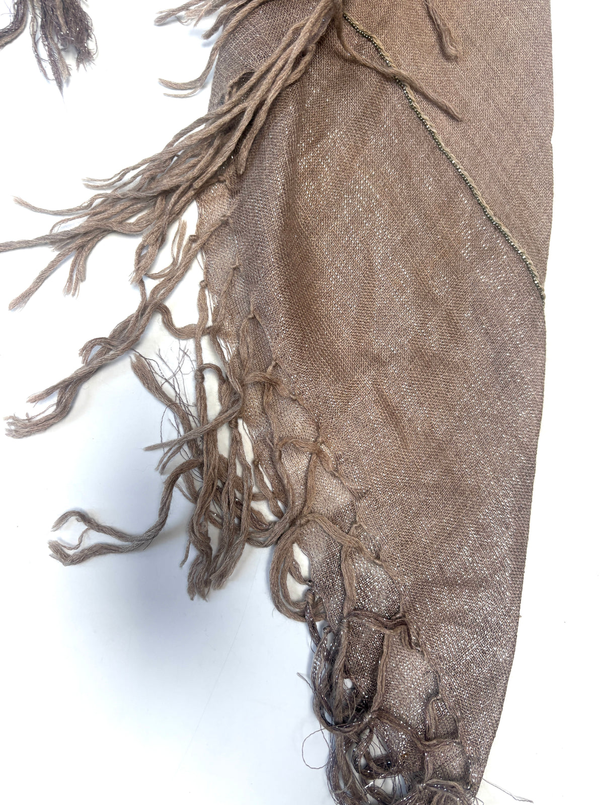 Bruno Cucinelli Frayed Cashmere Silk Lurex Scarf